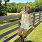 Ladies Boho Floral Print Tie Front Scoop Neck Sleeveless Top