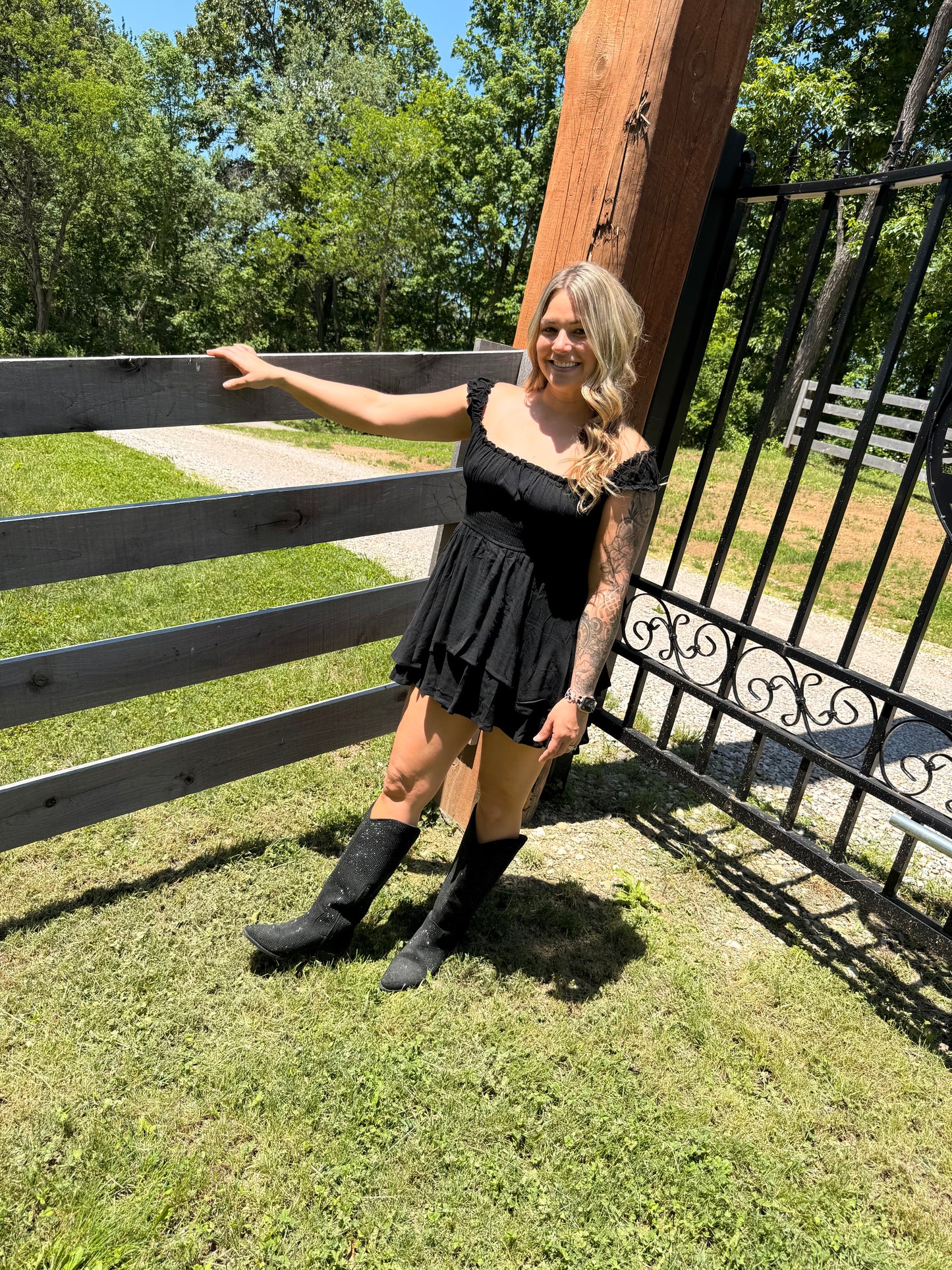 Smocked Square Neck Romper