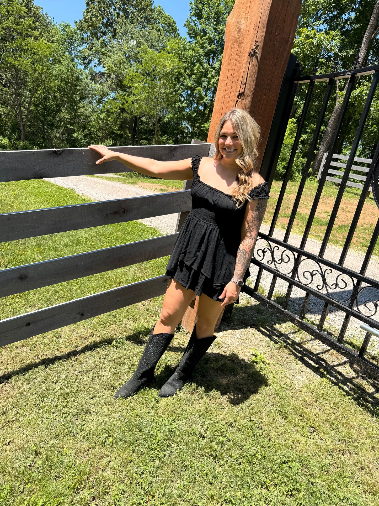 Smocked Square Neck Romper