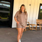 French Terry Dolman Sleeve Set - Taupe