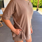 French Terry Dolman Sleeve Set - Taupe