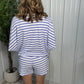 Striped Terry Cloth Set - Blue