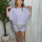 Striped Terry Cloth Set - Blue