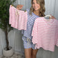 Striped Terry Cloth Set - Pink