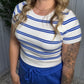 Short Sleeve Striped Sweater