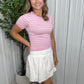 Baby Pink Striped Seamless Top