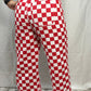 Demi Checkered Bottoms - RED