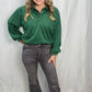 Cinched bottom Long-Sleeve Polo - HUNTER GREEN