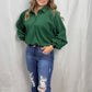 Cinched bottom Long-Sleeve Polo - HUNTER GREEN