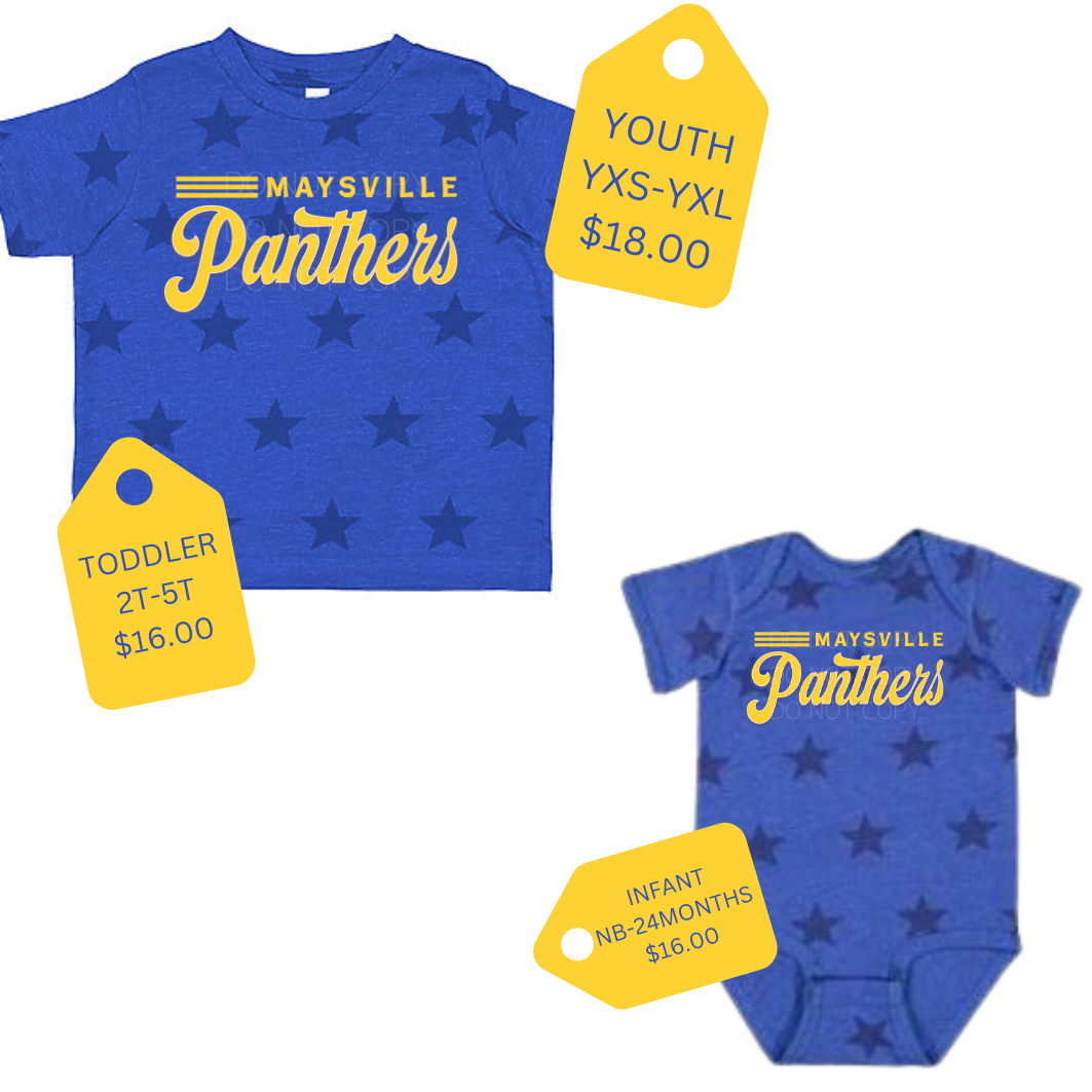 PANTHERS STAR TEE - YOUTH TODDLER INFANT
