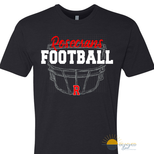 ADULT Bishops Football Helmet Logo - Black T-shirt