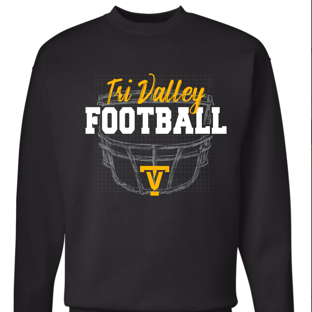 ADULT TV Football Helmet Logo - CREWNECK