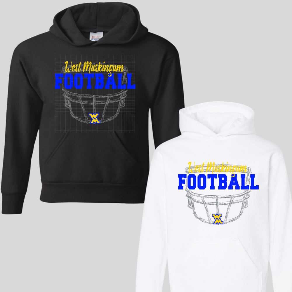 ADULT WM Football Helmet Logo - HOODIE