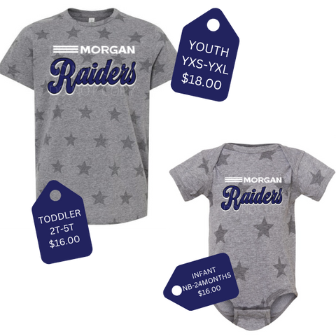 RAIDERS STAR TEE - YOUTH TODDLER INFANT