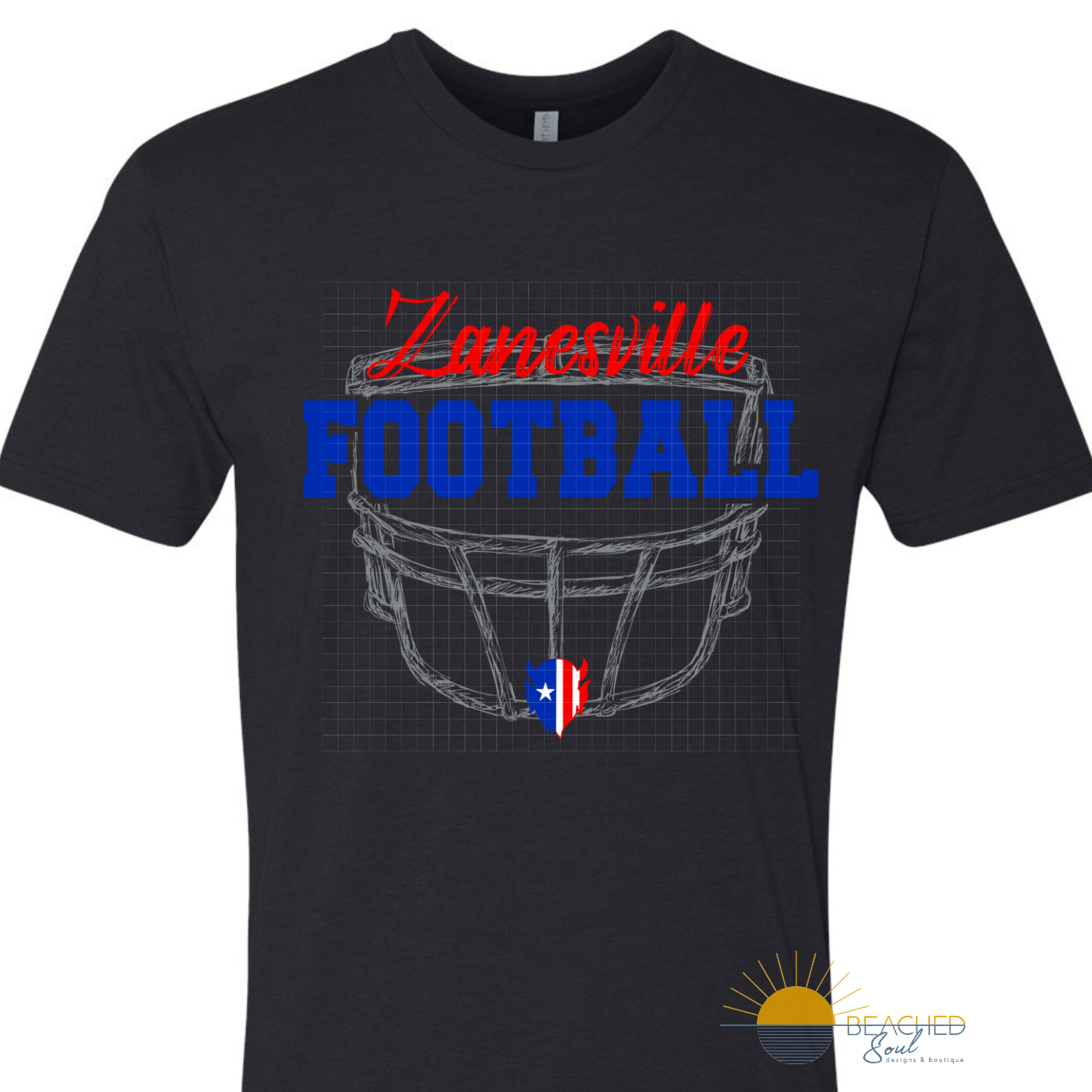 Pre-Order ADULT Blue Devils Football Helmet Logo - Black T-shirt