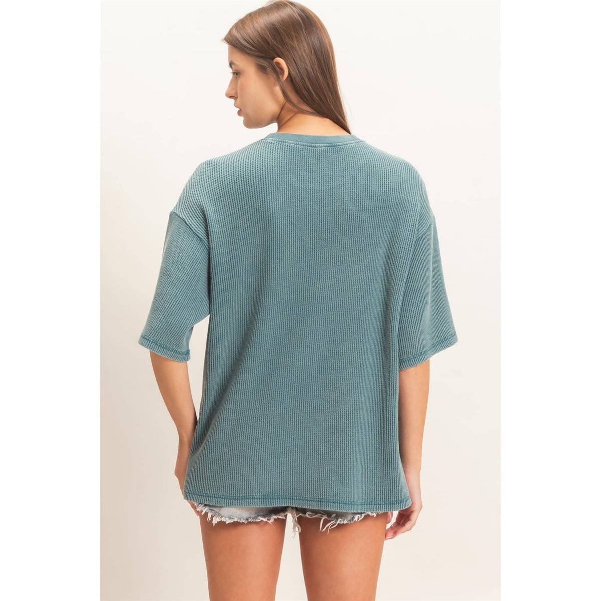 Coastal Comfort Waffle-Knit Top
