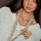 Beige Floral Lanyard