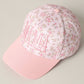 MAMA Embroidered Flower Pattern Trucker Hat: PINK/PINK