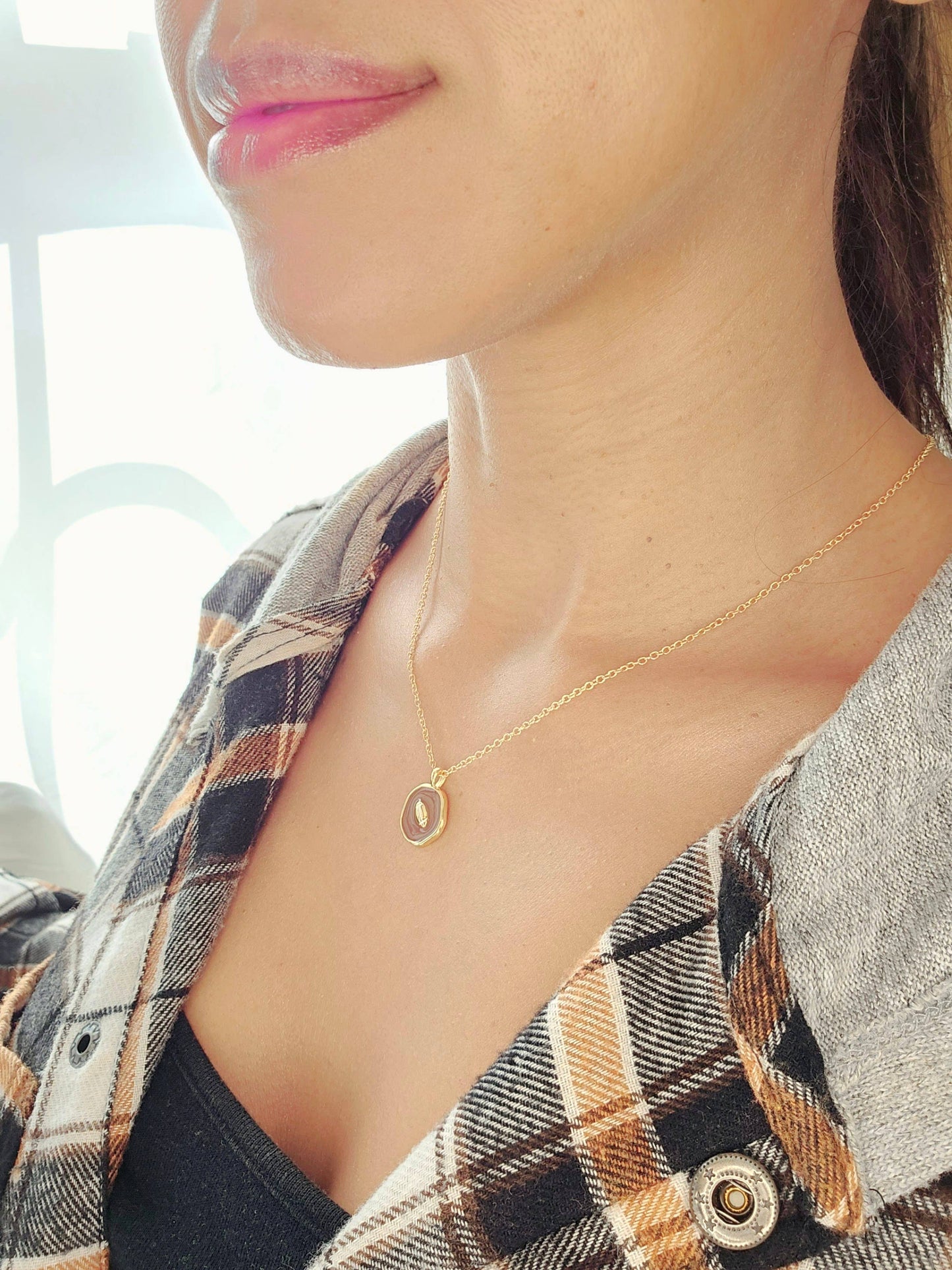 18K Gold Plated Football Pendant Necklace