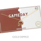 Game Day Football Helmet Gold Plated Necklace : Burgundy & White