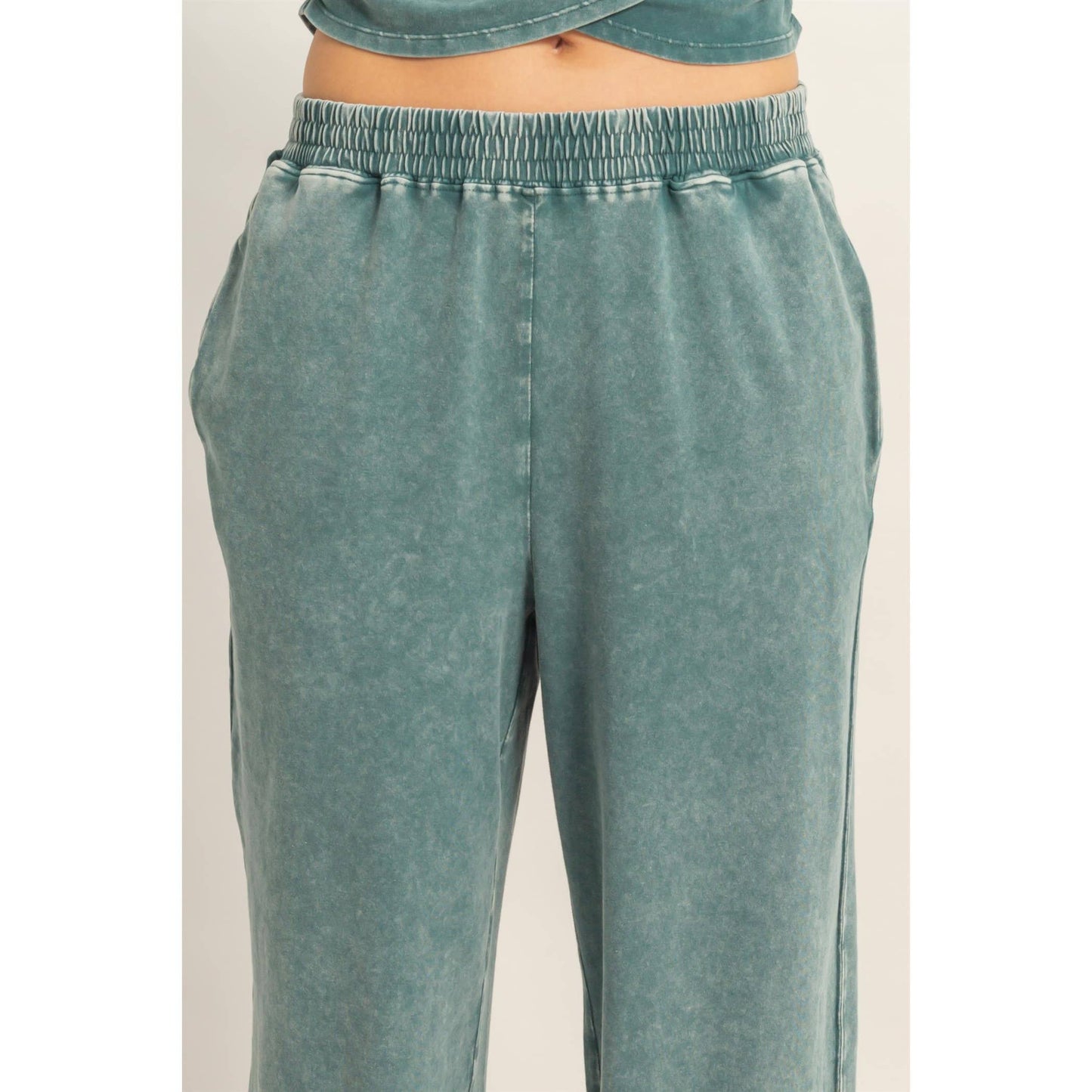 Wrap-Front Crop Top And Jogger Set