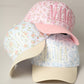 MAMA Embroidered Flower Pattern Trucker Hat: PINK/PINK