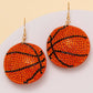 Gameday Rhinestone Pave Basketball Earrings: Orange