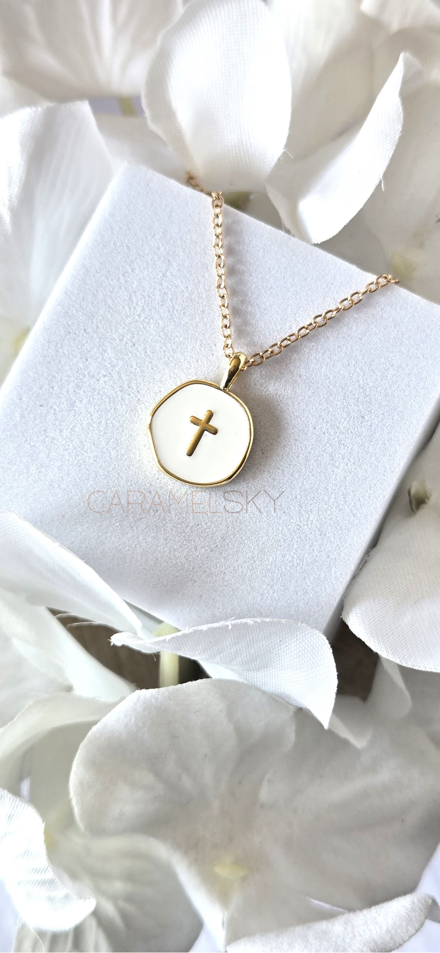 18K Gold Plated Cross Pendant Necklace