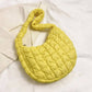 Quilted Puffer Tote / Shoulder Bag Cloud Bag: Yellow