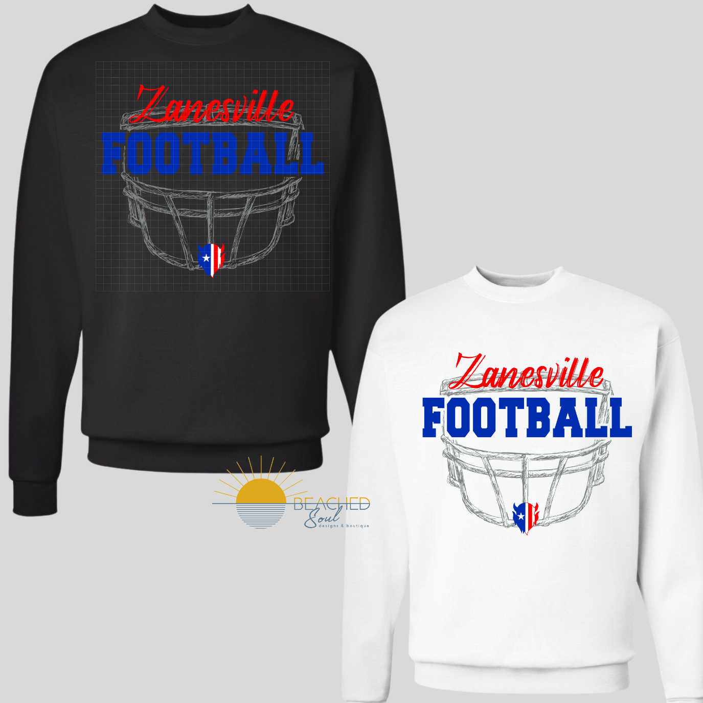 ADULT Blue Devils Football Helmet Logo - CREWNECK