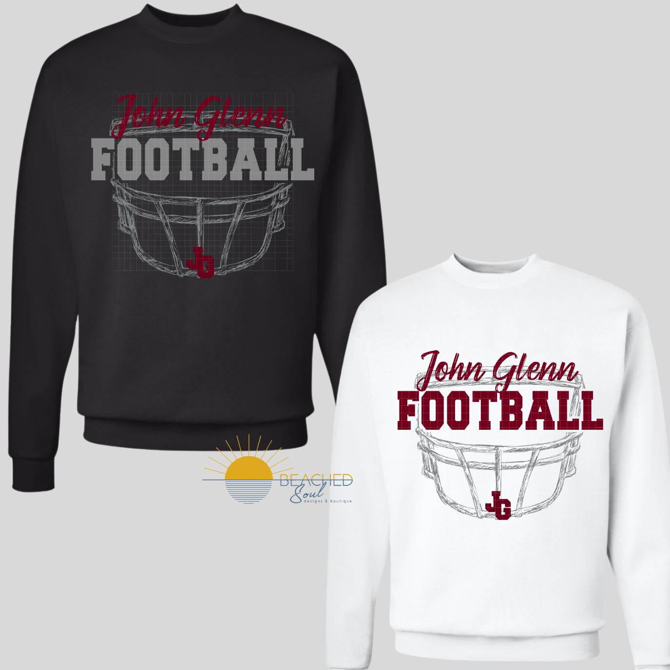 ADULT Muskies Football Helmet Logo - CREWNECK