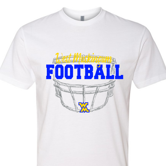 ADULT WM Football Helmet Logo - WHITE T-shirt