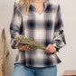 Navy Plaid Blouse