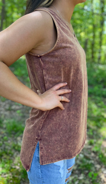 V-NECK TUNIC - ALMOND