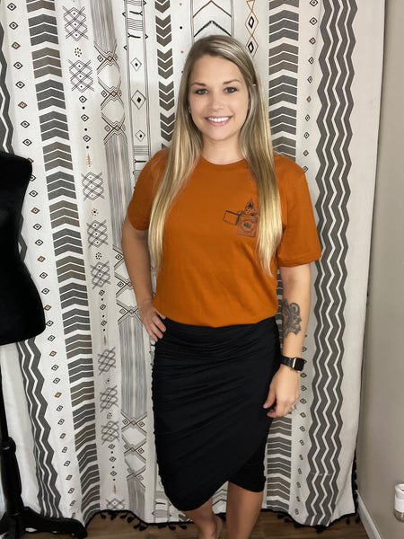 Ruched Midi Skirt - Black