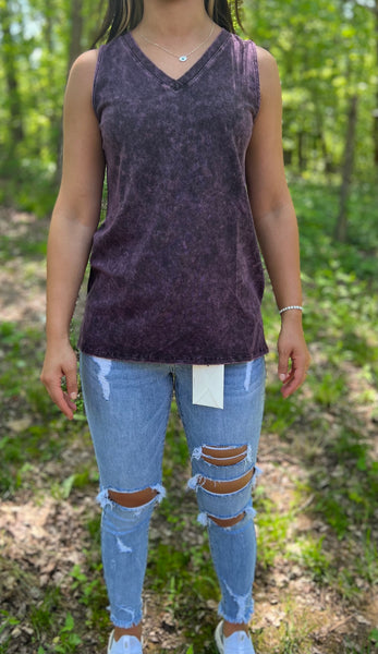 V-NECK TUNIC - BLACKBERRY