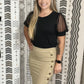 Ribbed Midi Skirt - Hazelnut
