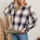 Navy Plaid Blouse